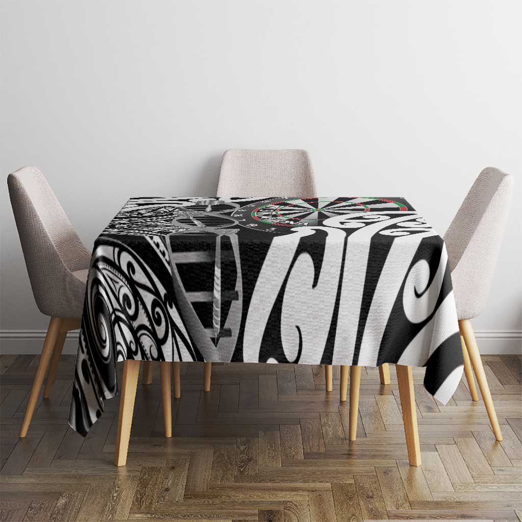 New Zealand Darts Tablecloth Aotearoa Maori Its In My DNA Black - Polynesian Pride