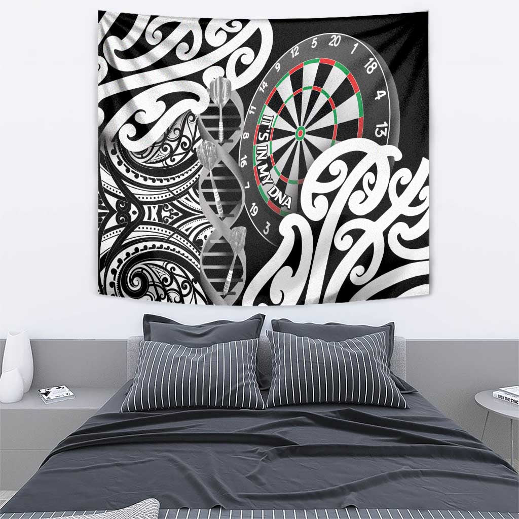 New Zealand Darts Tapestry Aotearoa Maori Its In My DNA Black - Polynesian Pride
