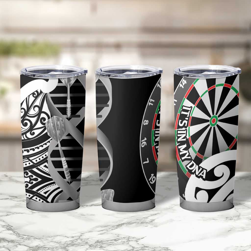 New Zealand Darts Tumbler Cup Aotearoa Maori Its In My DNA Black - Polynesian Pride