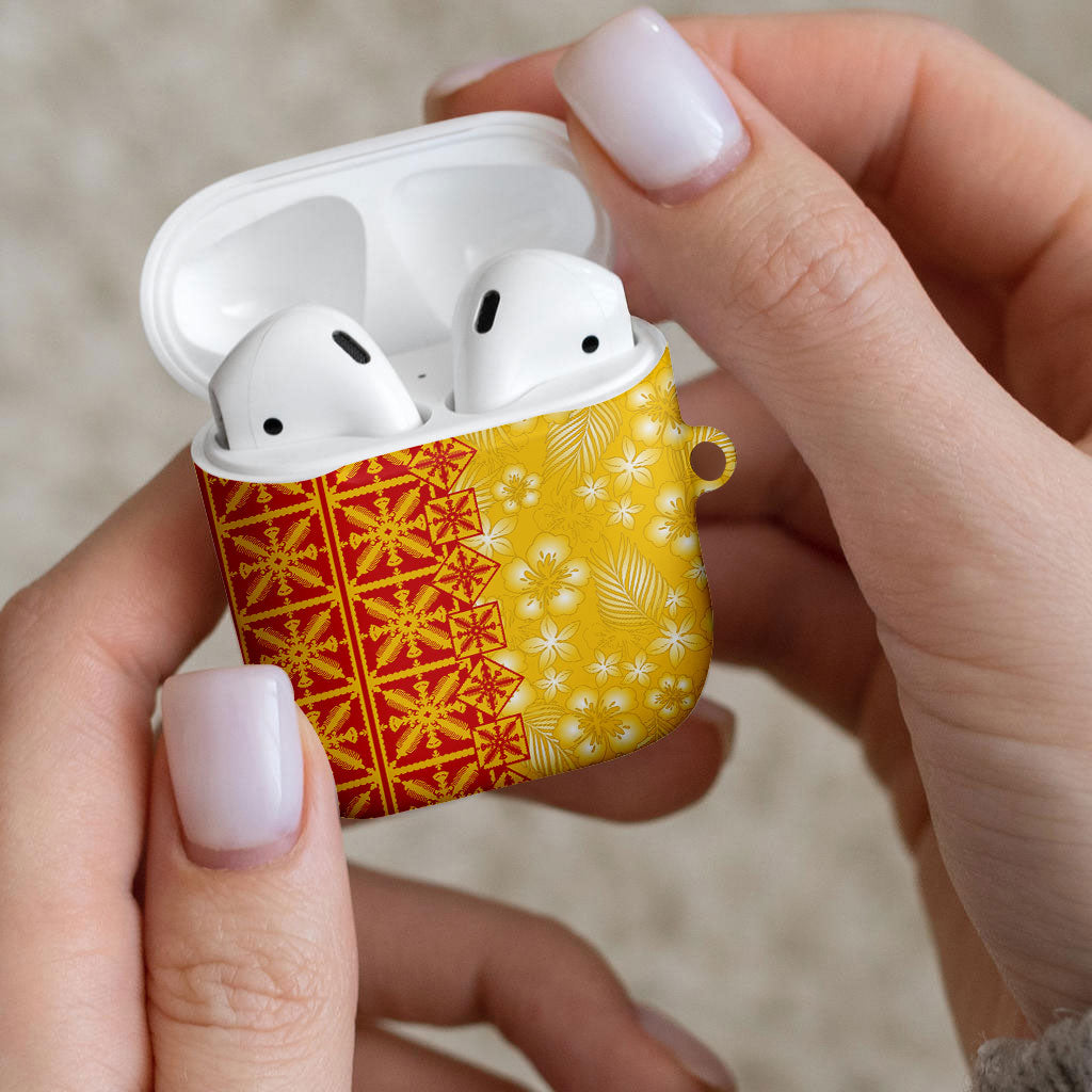 Kahili Quilt Hawaii AirPods Case Tropical Flower Seamless Half Style LT14 - Polynesian Pride