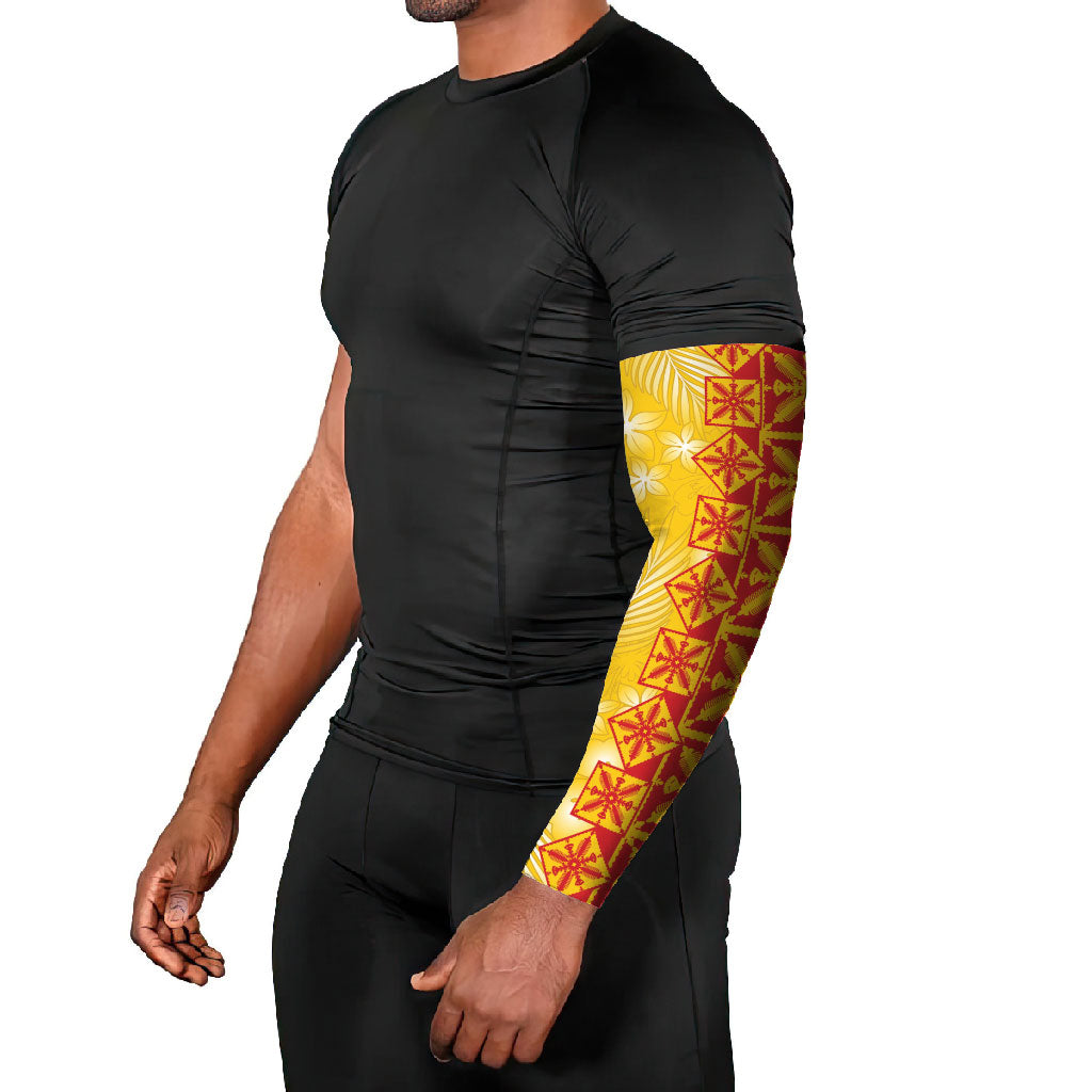 Kahili Quilt Hawaii Arm Sleeves Tropical Flower Seamless Half Style LT14 - Polynesian Pride
