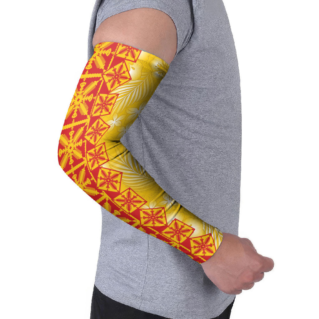 Kahili Quilt Hawaii Arm Sleeves Tropical Flower Seamless Half Style LT14 - Polynesian Pride