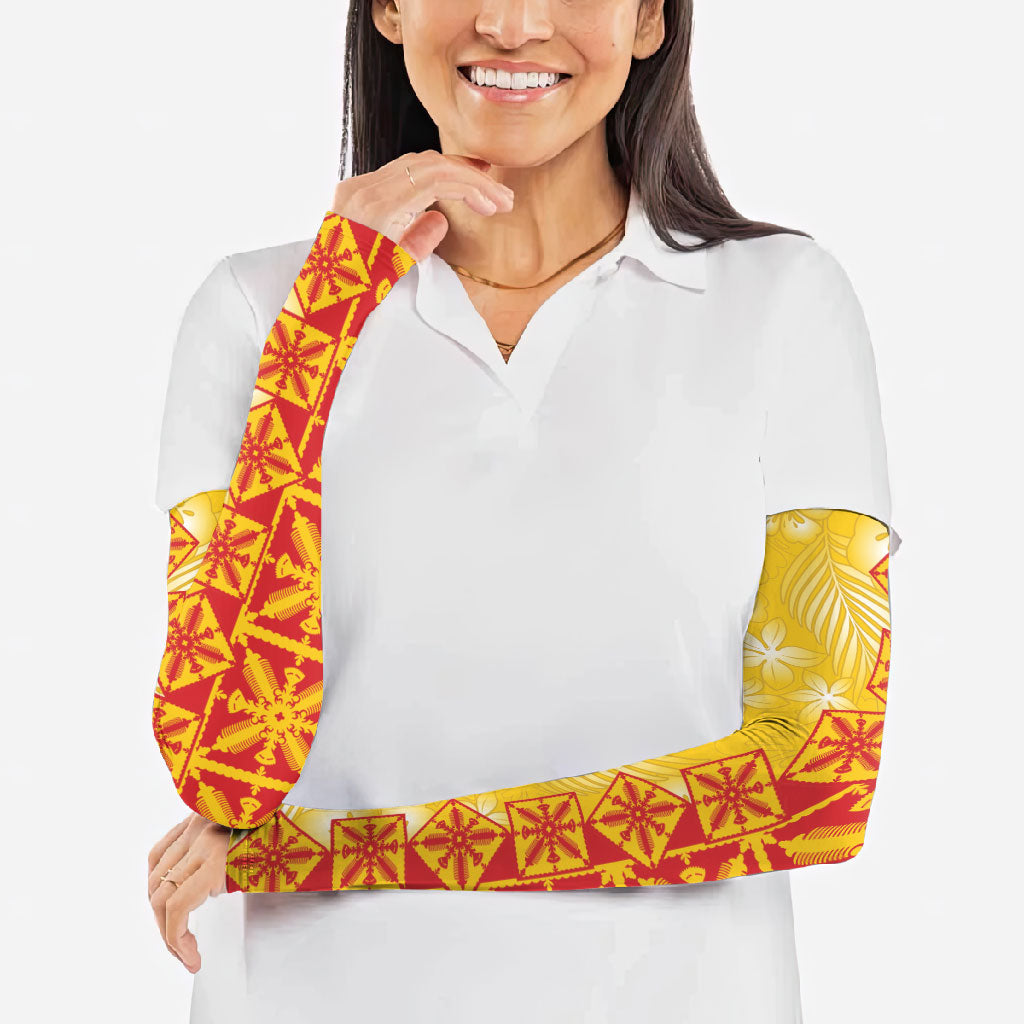 Kahili Quilt Hawaii Arm Sleeves Tropical Flower Seamless Half Style LT14 - Polynesian Pride