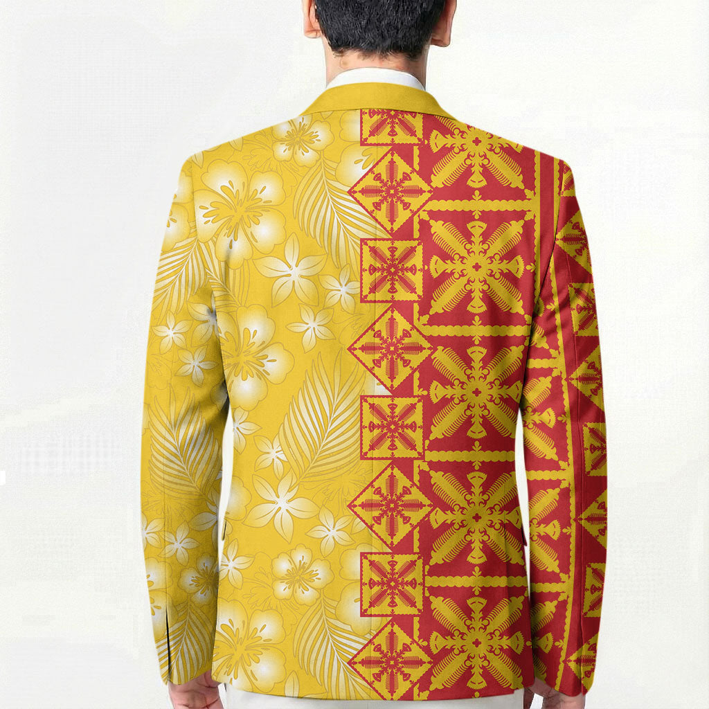 Kahili Quilt Hawaii Blazer Tropical Flower Seamless Half Style