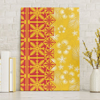 Kahili Quilt Hawaii Canvas Wall Art Tropical Flower Seamless Half Style