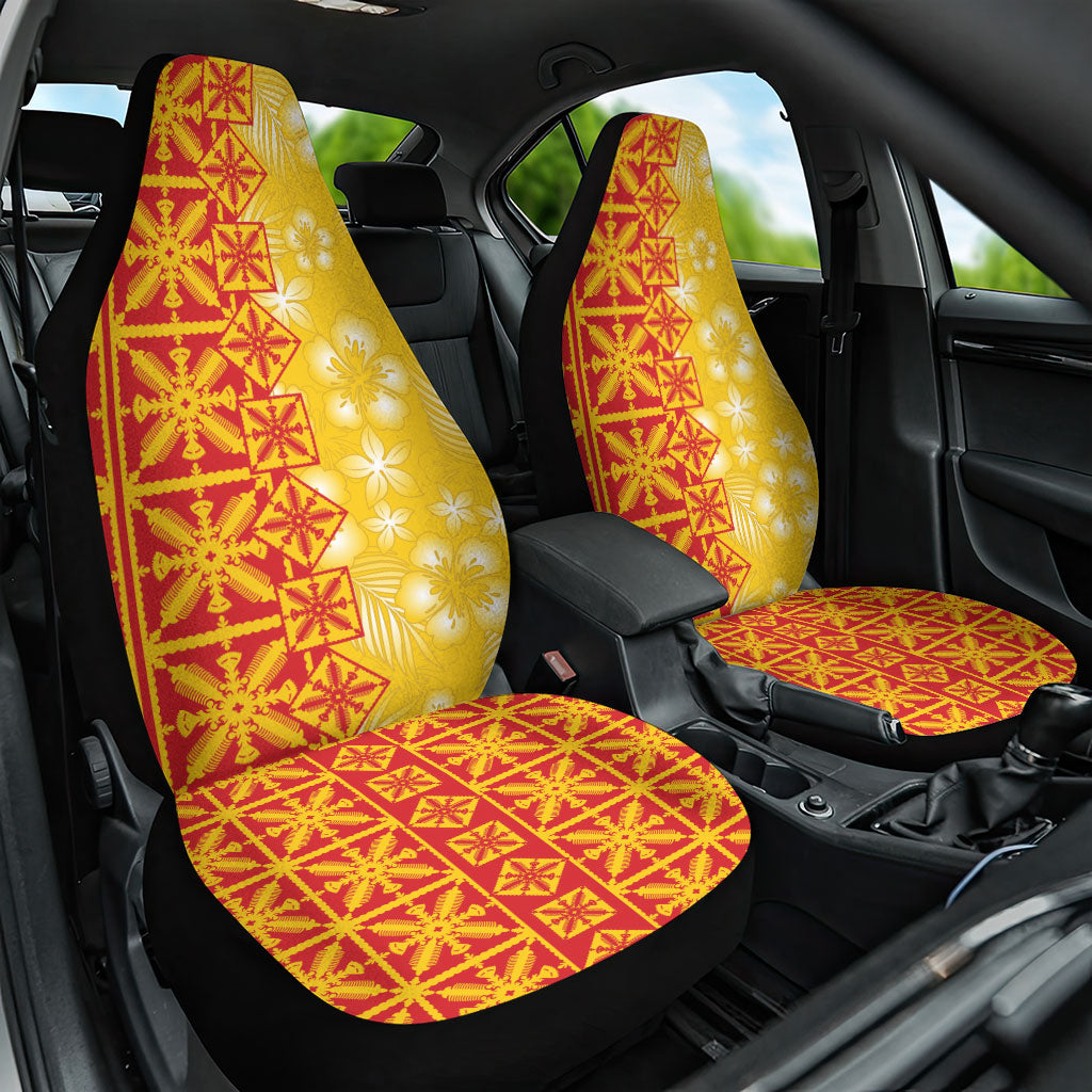 Kahili Quilt Hawaii Car Seat Cover Tropical Flower Seamless Half Style LT14 One Size Yellow - Polynesian Pride