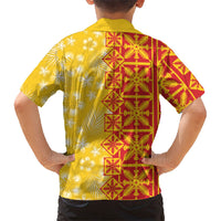 Kahili Quilt Hawaii Family Matching Off Shoulder Maxi Dress and Hawaiian Shirt Tropical Flower Seamless Half Style LT14 - Polynesian Pride
