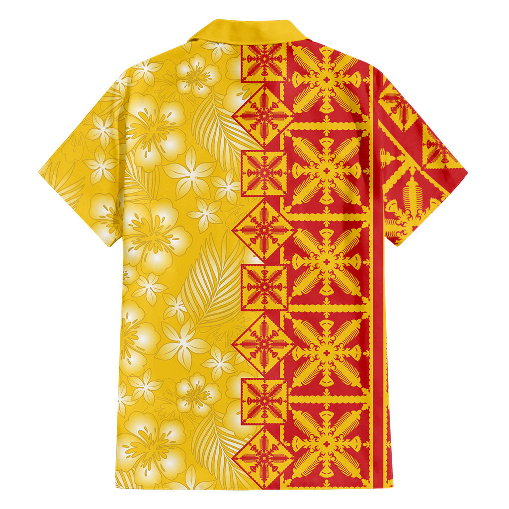 Kahili Quilt Hawaii Family Matching Tank Maxi Dress and Hawaiian Shirt Tropical Flower Seamless Half Style LT14 - Polynesian Pride