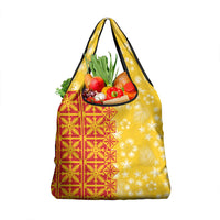 Kahili Quilt Hawaii Grocery Bag Tropical Flower Seamless Half Style LT14 1-pack One Size Yellow - Polynesian Pride