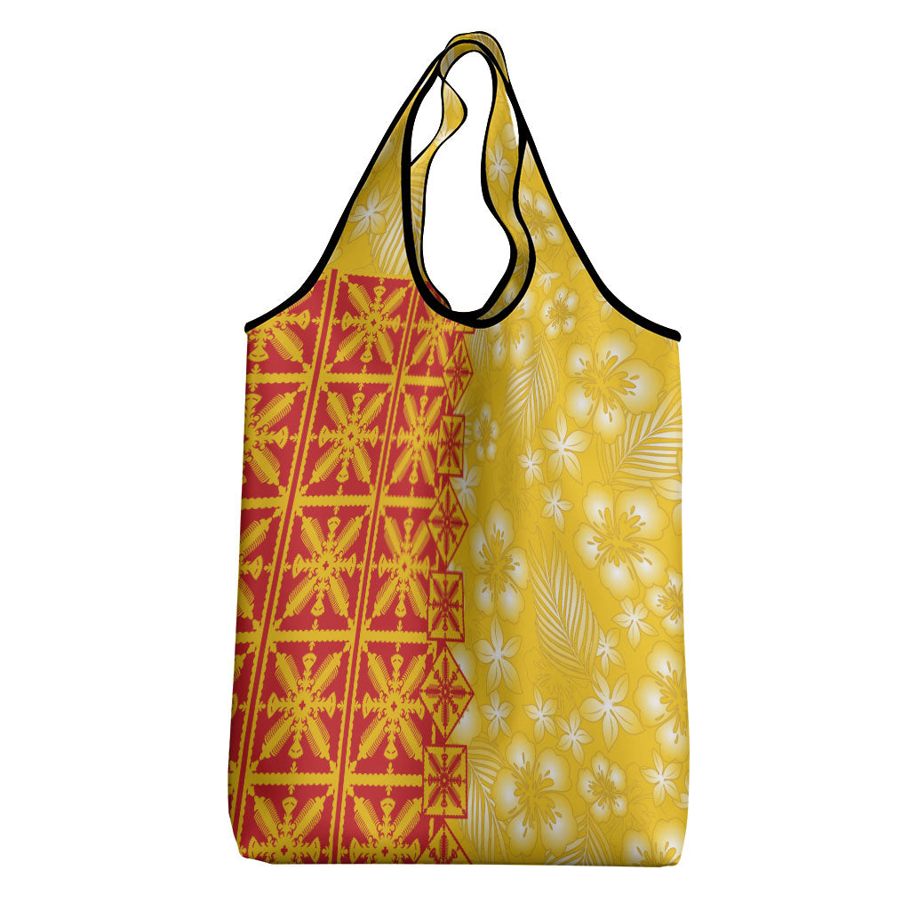 Kahili Quilt Hawaii Grocery Bag Tropical Flower Seamless Half Style LT14 - Polynesian Pride