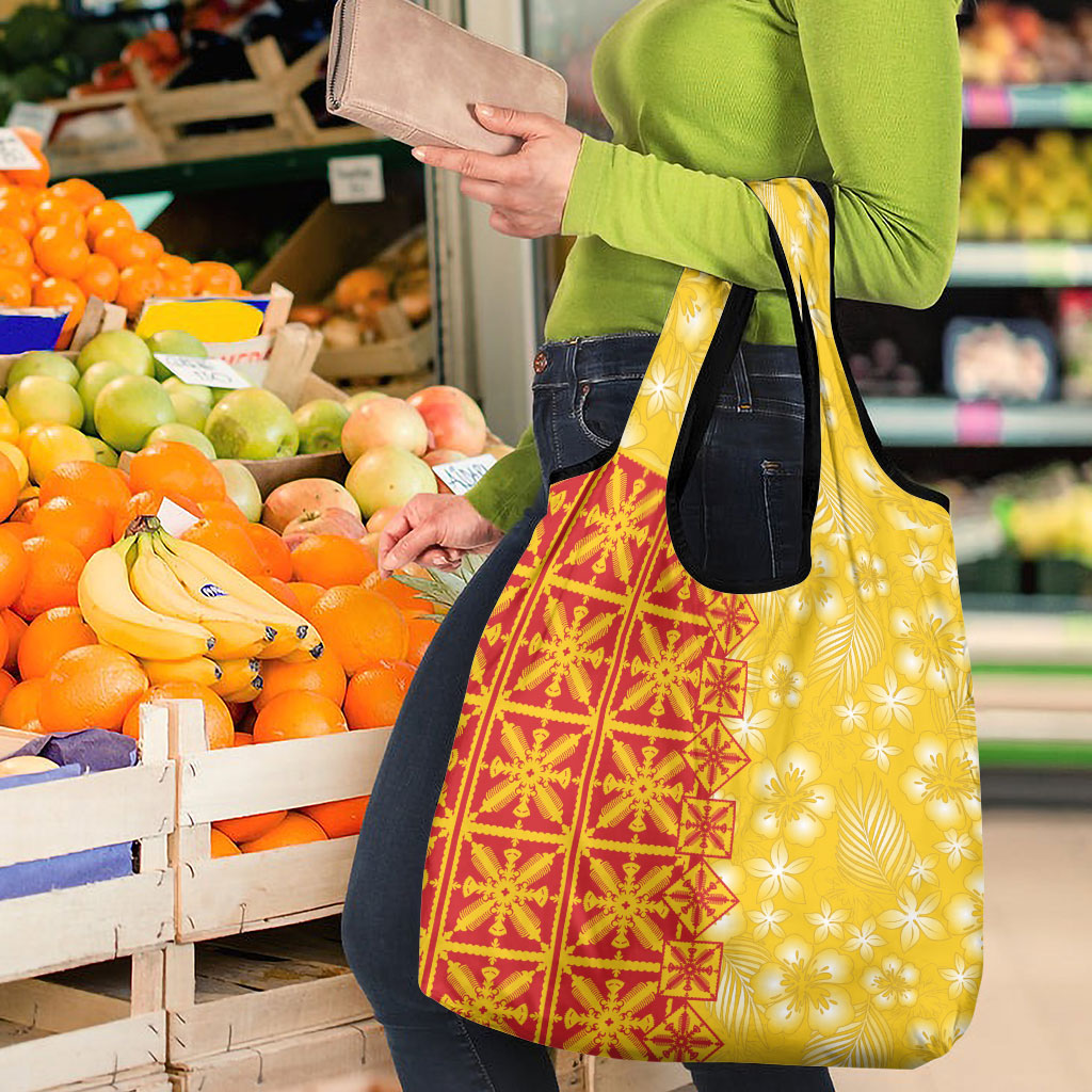 Kahili Quilt Hawaii Grocery Bag Tropical Flower Seamless Half Style LT14 - Polynesian Pride