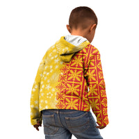 Kahili Quilt Hawaii Kid Hoodie Tropical Flower Seamless Half Style