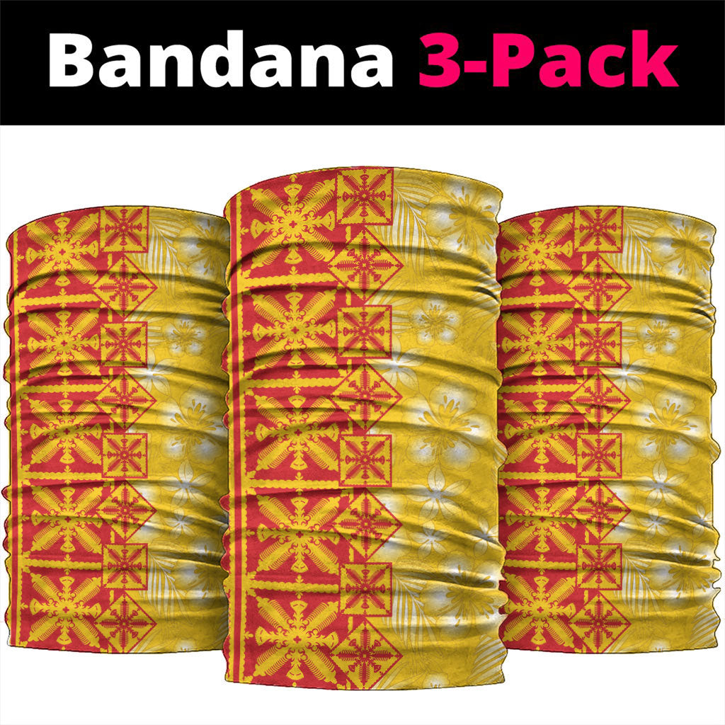 Kahili Quilt Hawaii Neck Gaiter Tropical Flower Seamless Half Style LT14 package One Size: 25*50cm Yellow - Polynesian Pride