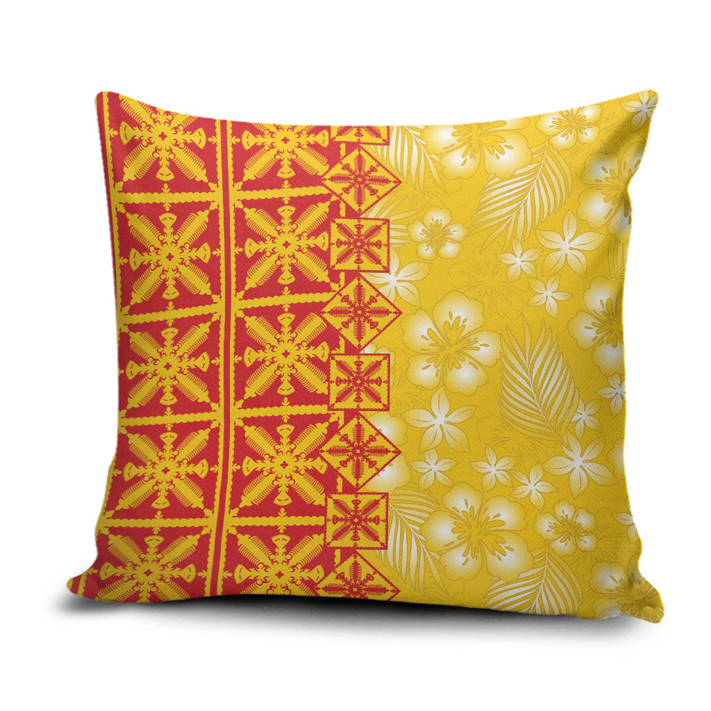 Kahili Quilt Hawaii Pillow Cover Tropical Flower Seamless Half Style LT14 Yellow - Polynesian Pride