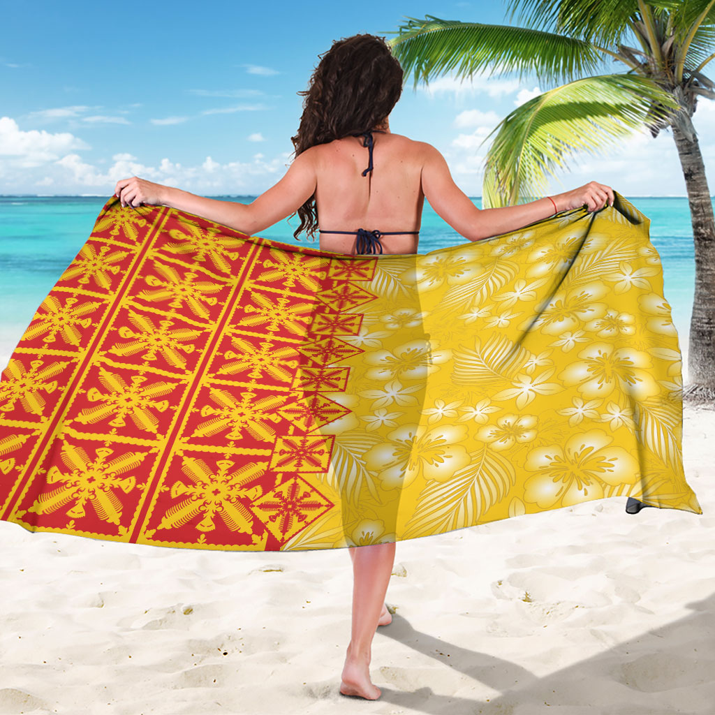 Kahili Quilt Hawaii Sarong Tropical Flower Seamless Half Style