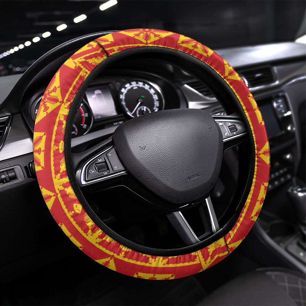 Kahili Quilt Hawaii Steering Wheel Cover Tropical Flower Seamless Half Style