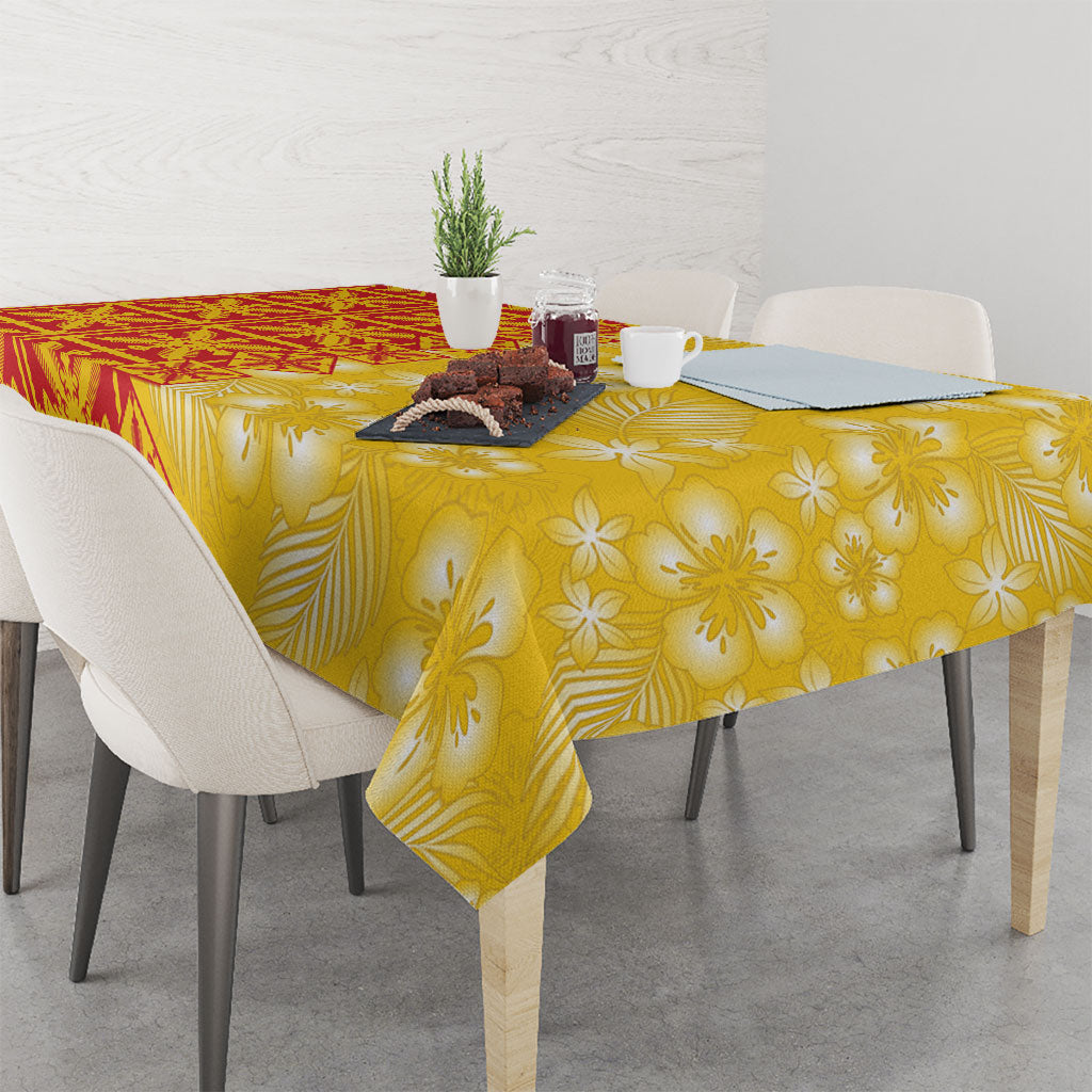 Kahili Quilt Hawaii Tablecloth Tropical Flower Seamless Half Style