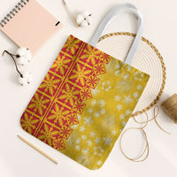 Kahili Quilt Hawaii Tote Bag Tropical Flower Seamless Half Style LT14 White Strap One Size Yellow - Polynesian Pride