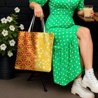 Kahili Quilt Hawaii Tote Bag Tropical Flower Seamless Half Style LT14 - Polynesian Pride