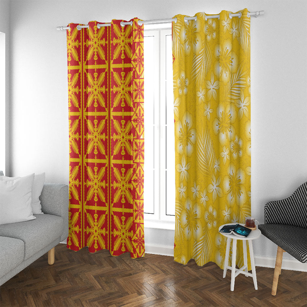 Kahili Quilt Hawaii Window Curtain Tropical Flower Seamless Half Style