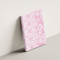 Pastel Pink Kahili Quilt Hawaii Canvas Wall Art Tropical Flower Seamless Half Style