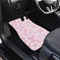 Pastel Pink Kahili Quilt Hawaii Car Mats Tropical Flower Seamless Half Style