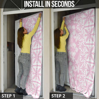 Pastel Pink Kahili Quilt Hawaii Door Cover Tropical Flower Seamless Half Style LT14 - Polynesian Pride