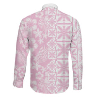 Pastel Pink Kahili Quilt Hawaii Family Matching Tank Maxi Dress and Hawaiian Shirt Tropical Flower Seamless Half Style LT14 - Polynesian Pride