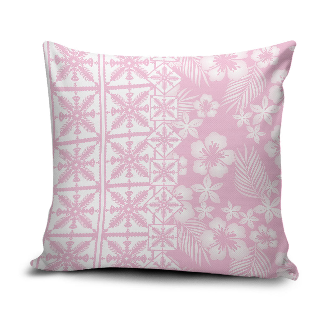 Pastel Pink Kahili Quilt Hawaii Pillow Cover Tropical Flower Seamless Half Style LT14 Pink - Polynesian Pride