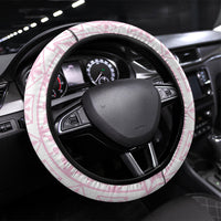 Pastel Pink Kahili Quilt Hawaii Steering Wheel Cover Tropical Flower Seamless Half Style LT14 Universal Fit Pink - Polynesian Pride