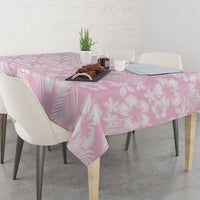 Pastel Pink Kahili Quilt Hawaii Tablecloth Tropical Flower Seamless Half Style LT14 - Polynesian Pride