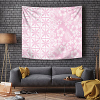 Pastel Pink Kahili Quilt Hawaii Tapestry Tropical Flower Seamless Half Style