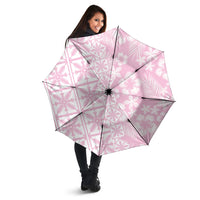 Pastel Pink Kahili Quilt Hawaii Umbrella Tropical Flower Seamless Half Style