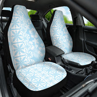 Pastel Blue Kahili Quilt Hawaii Car Seat Cover Tropical Flower Seamless Half Style LT14 One Size Blue - Polynesian Pride