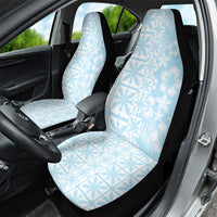 Pastel Blue Kahili Quilt Hawaii Car Seat Cover Tropical Flower Seamless Half Style LT14 - Polynesian Pride
