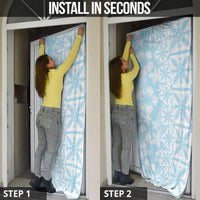 Pastel Blue Kahili Quilt Hawaii Door Cover Tropical Flower Seamless Half Style