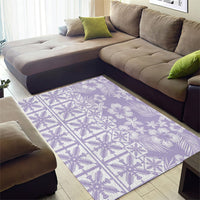 Pastel Purple Kahili Quilt Hawaii Area Rug Tropical Flower Seamless Half Style LT14 - Polynesian Pride
