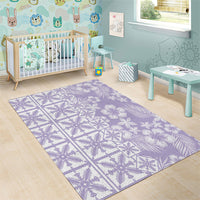 Pastel Purple Kahili Quilt Hawaii Area Rug Tropical Flower Seamless Half Style LT14 - Polynesian Pride