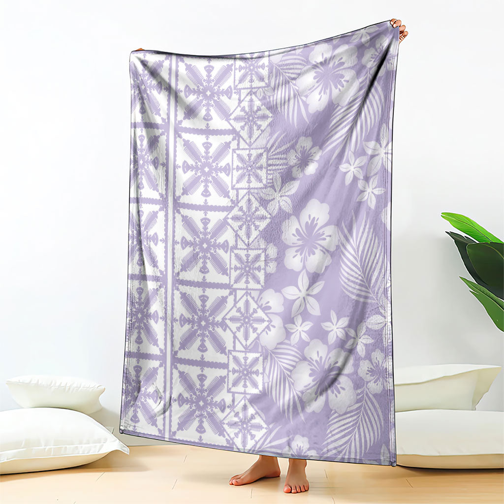 Pastel Purple Kahili Quilt Hawaii Blanket Tropical Flower Seamless Half Style LT14 - Polynesian Pride