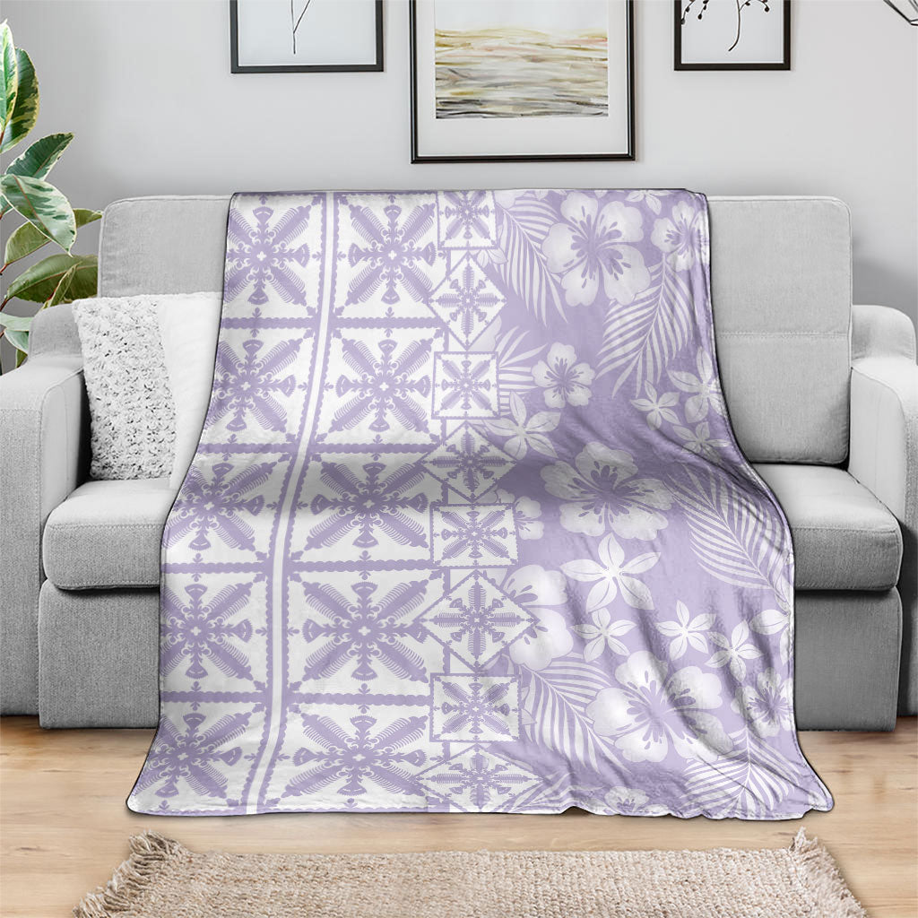 Pastel Purple Kahili Quilt Hawaii Blanket Tropical Flower Seamless Half Style LT14 - Polynesian Pride