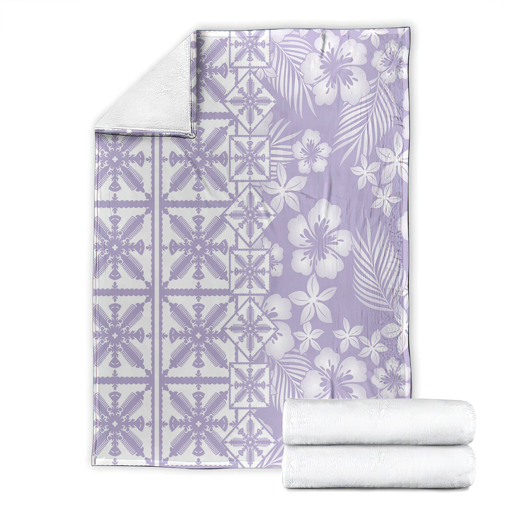 Pastel Purple Kahili Quilt Hawaii Blanket Tropical Flower Seamless Half Style LT14 - Polynesian Pride