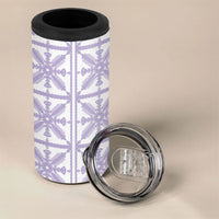 Pastel Purple Kahili Quilt Hawaii 4 in 1 Can Cooler Tumbler Tropical Flower Seamless Half Style LT14 - Polynesian Pride