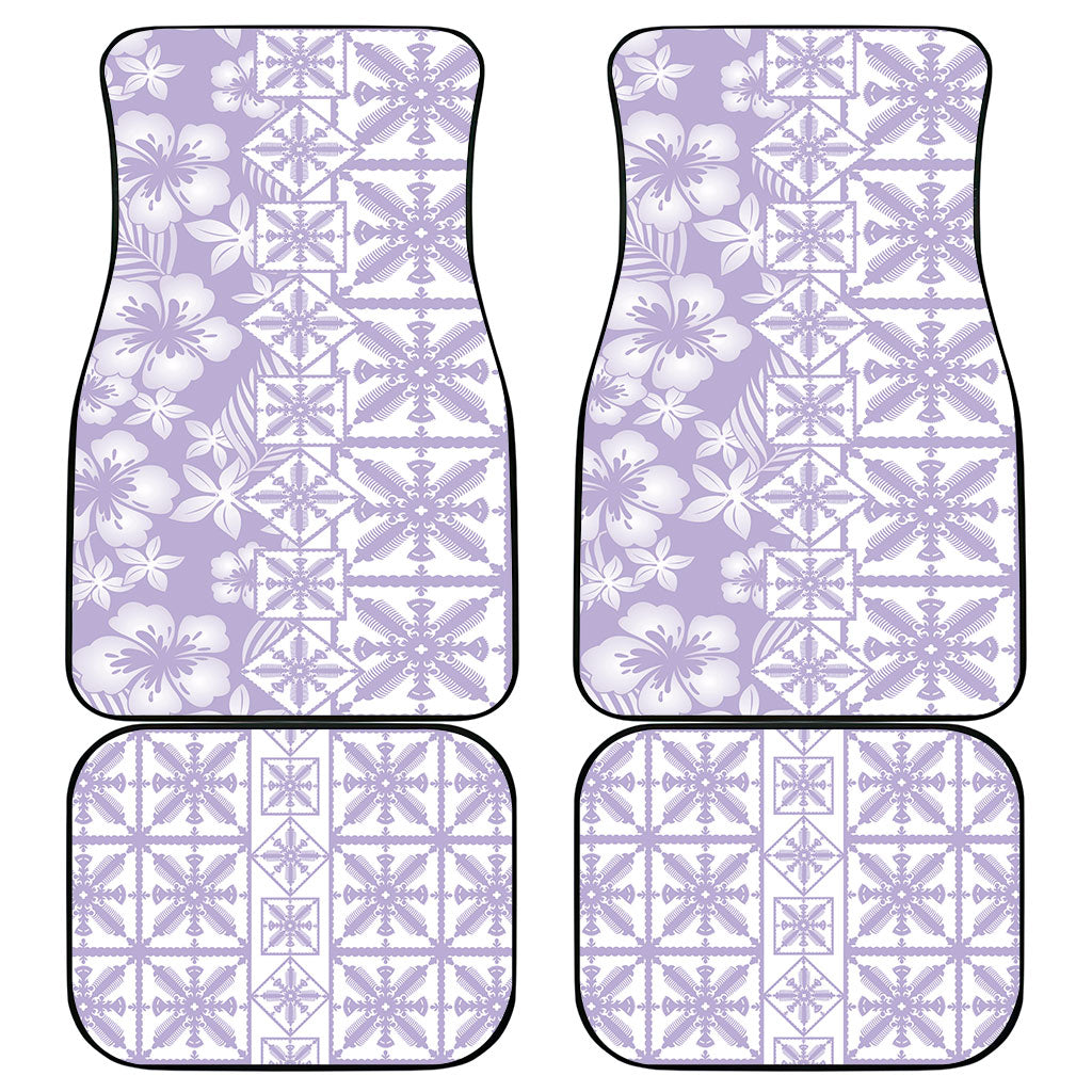 Pastel Purple Kahili Quilt Hawaii Car Mats Tropical Flower Seamless Half Style LT14 - Polynesian Pride