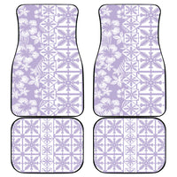 Pastel Purple Kahili Quilt Hawaii Car Mats Tropical Flower Seamless Half Style LT14 - Polynesian Pride