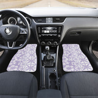 Pastel Purple Kahili Quilt Hawaii Car Mats Tropical Flower Seamless Half Style LT14 Set 2pcs - Front Purple - Polynesian Pride