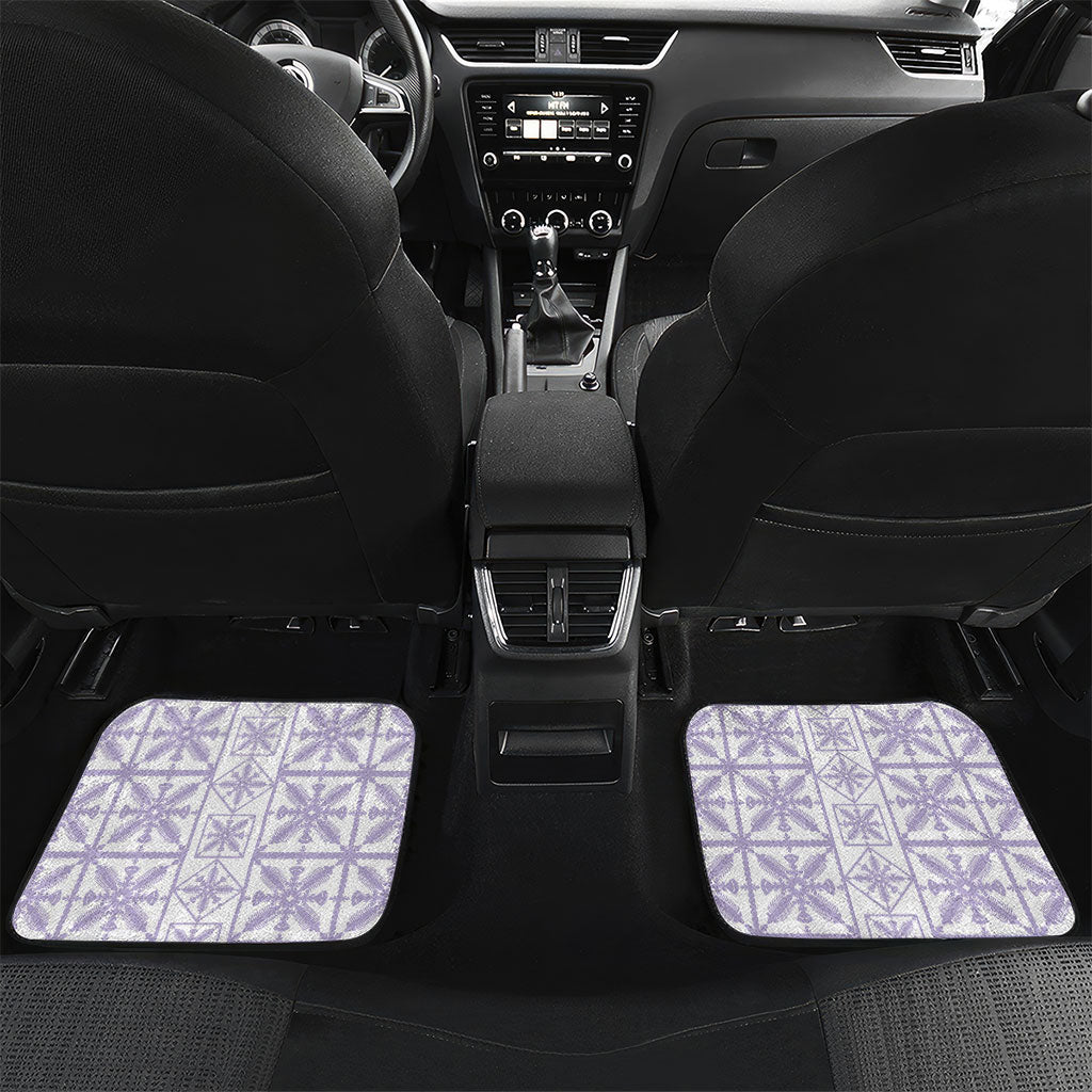 Pastel Purple Kahili Quilt Hawaii Car Mats Tropical Flower Seamless Half Style LT14 Set 2pcs - Back Purple - Polynesian Pride