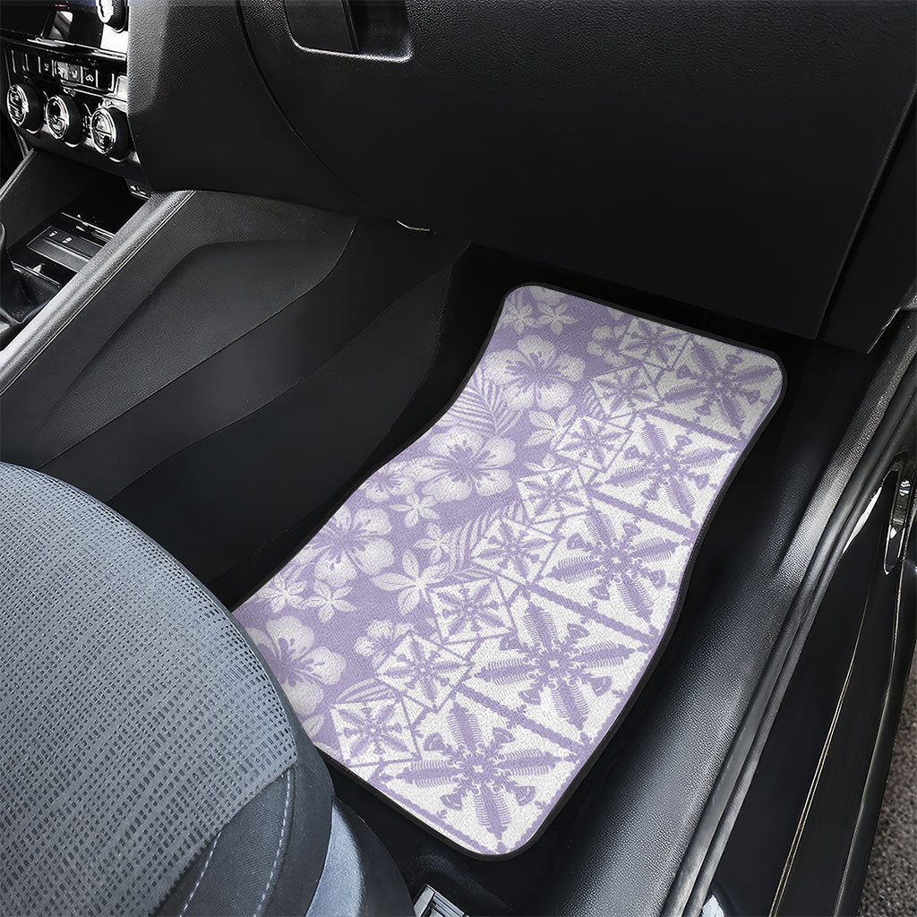 Pastel Purple Kahili Quilt Hawaii Car Mats Tropical Flower Seamless Half Style LT14 - Polynesian Pride