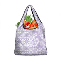 Pastel Purple Kahili Quilt Hawaii Grocery Bag Tropical Flower Seamless Half Style LT14 1-pack One Size Purple - Polynesian Pride
