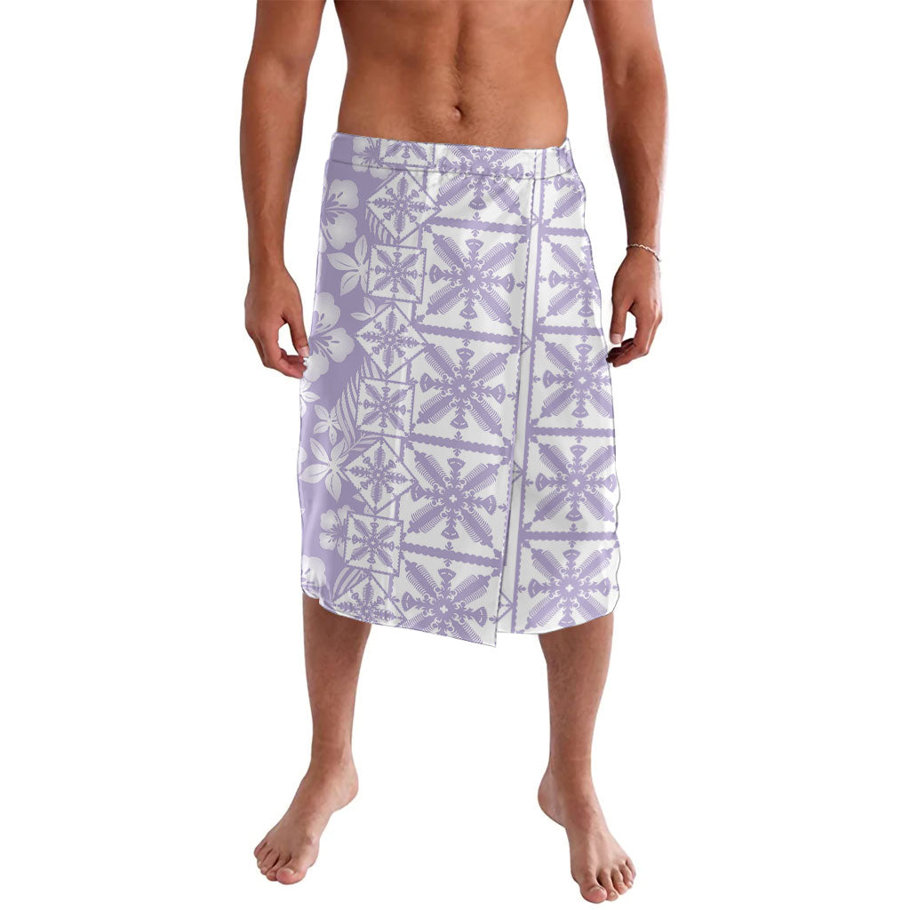 Pastel Purple Kahili Quilt Hawaii Lavalava Tropical Flower Seamless Half Style LT14 Purple - Polynesian Pride