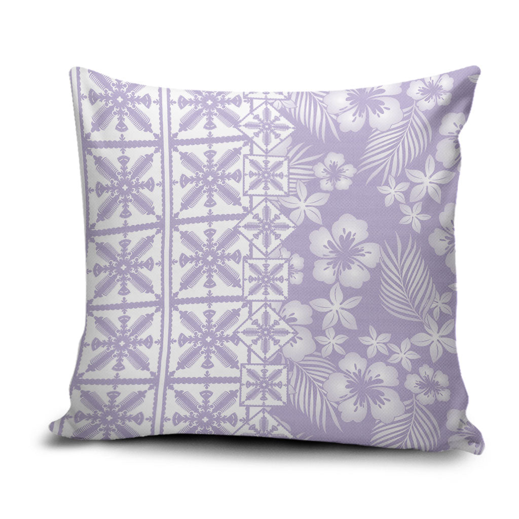Pastel Purple Kahili Quilt Hawaii Pillow Cover Tropical Flower Seamless Half Style LT14 Purple - Polynesian Pride